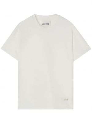 Βαμβακερή μπλούζα Jil Sander λευκό