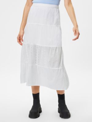 Midi φούστα Hollister λευκό