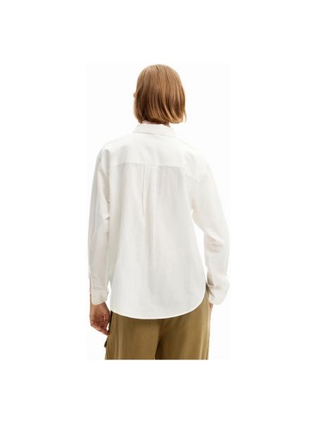 Camisa de lino Desigual blanco