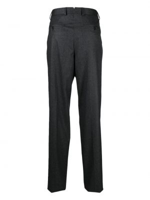 Vlněné rovné kalhoty Caruso šedé