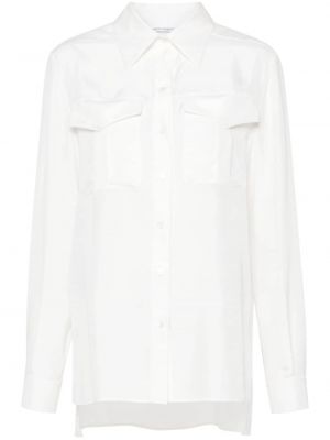 Hedvábná košile Alberta Ferretti bílá