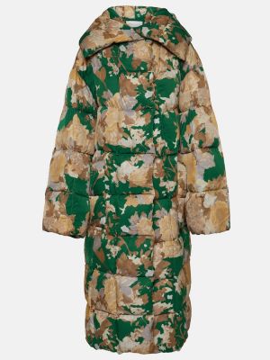Prešívaný kvetinový kabát Dries Van Noten zelená