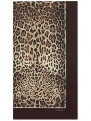Fular de mătase cu imagine cu model leopard Dolce & Gabbana