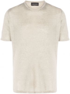 T-shirt con scollo tondo Roberto Collina beige