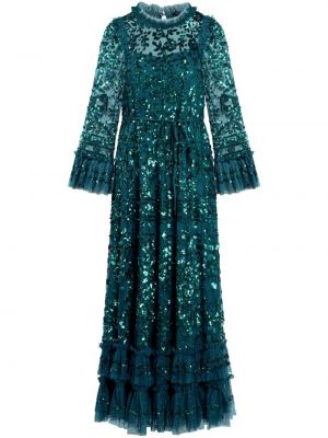 Flitrované večerné šaty Needle & Thread zelená