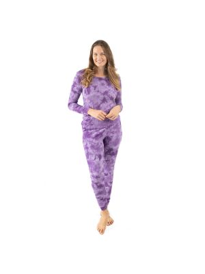 Хлопковая пижама с эффектом тай-дай Leveret фиолетовая