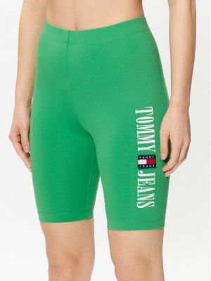 Спортни шорти slim Tommy Jeans зелено