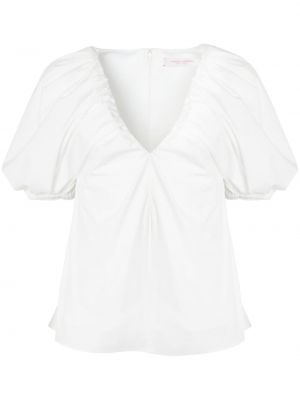 Блуза с v-образно деколте Carolina Herrera бяло