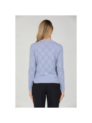 Jersey de lana de tela jersey con estampado de rombos Max Mara Studio azul