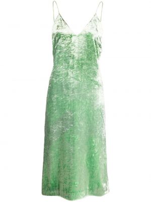 Кадифена миди рокля Jil Sander зелено