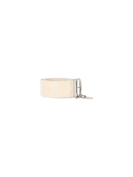 Cinturón de cuero retro Dior Vintage blanco