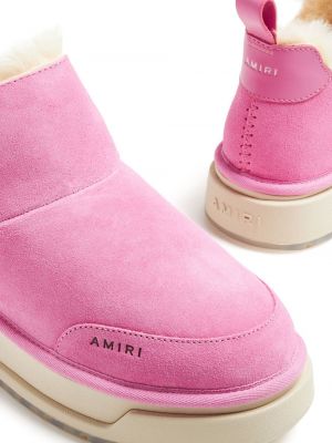 Semišové kotníkové boty Amiri růžové