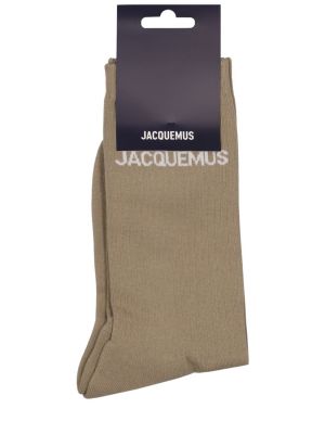 Calcetines de algodón Jacquemus caqui