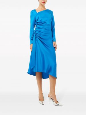 Jedwabna sukienka koktajlowa Equipment niebieska