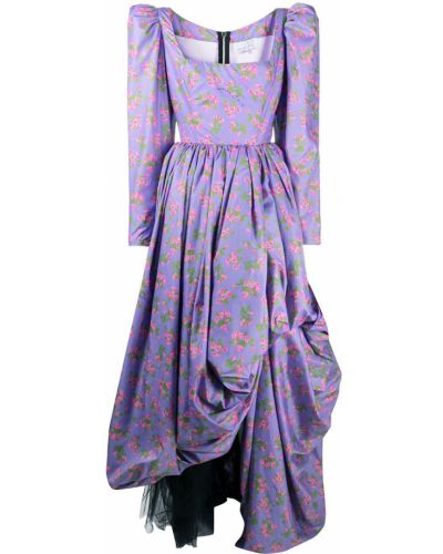 Vestido de noche de flores con estampado Natasha Zinko violeta
