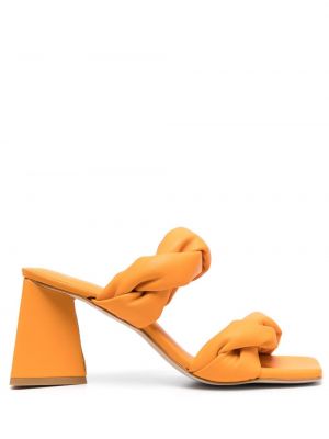 Pomarańczowe sandały skórzane Nubikk
