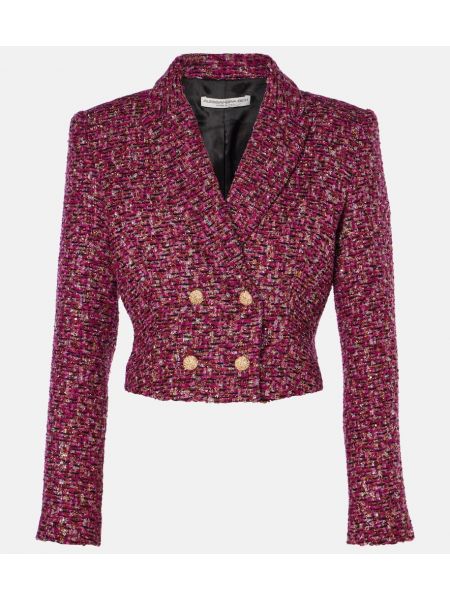 Tüvit kruvaze blazer Alessandra Rich mor