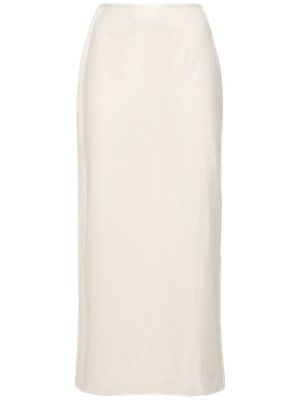 Midi sukně s vysokým pasem David Koma bílé