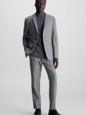 Фланелеві вовняні штани Calvin Klein сірі