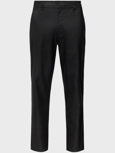 Бавовняні лляні штани Calvin Klein чорні