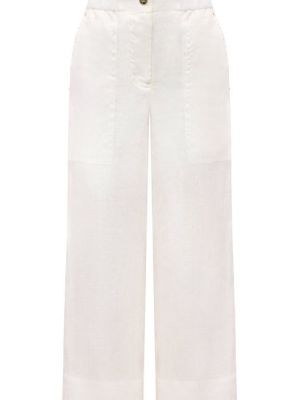 Белые льняные спортивные штаны Escada Sport