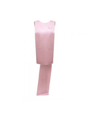 Jedwabna sukienka mini bez rękawów Prada różowa
