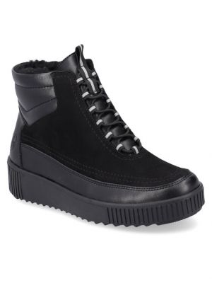 Členkové topánky Rieker čierna