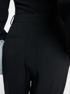 Plisované kalhoty relaxed fit Victoria Beckham černé