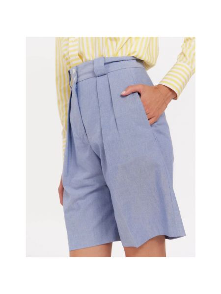 Pantalones cortos de cintura alta Ines De La Fressange Paris azul