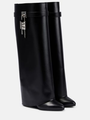 Черные кожаные сапоги Givenchy