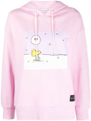 Hoodie con stampa Moncler rosa