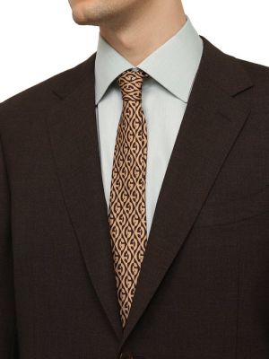 Шелковый галстук Gucci бежевый