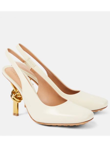 Slingback läder pumps Bottega Veneta vit