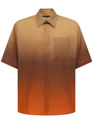 Βαμβακερό πουκάμισο Msgm πορτοκαλί