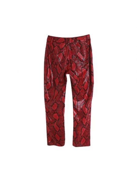 Spodnie skórzane Maison Margiela Pre-owned czerwone