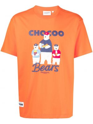T-shirt con stampa Chocoolate arancione