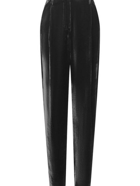 Шелковые брюки из вискозы Giorgio Armani серые