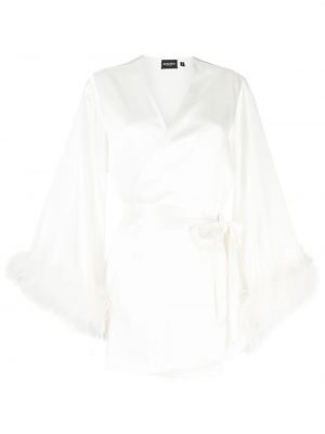 Koktejlové šaty z peří Retrofete bílé