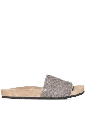 Krystaller flip-flops Brunello Cucinelli sølv