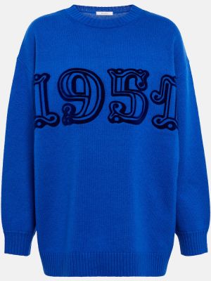 Kašmírový vlnený sveter Max Mara modrá