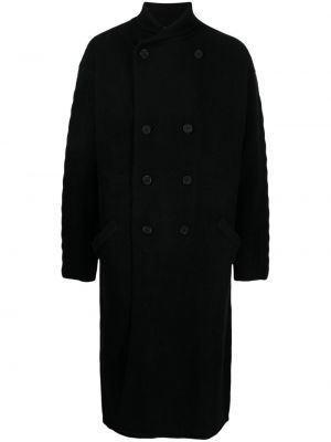 Manteau droit en tricot Yohji Yamamoto noir