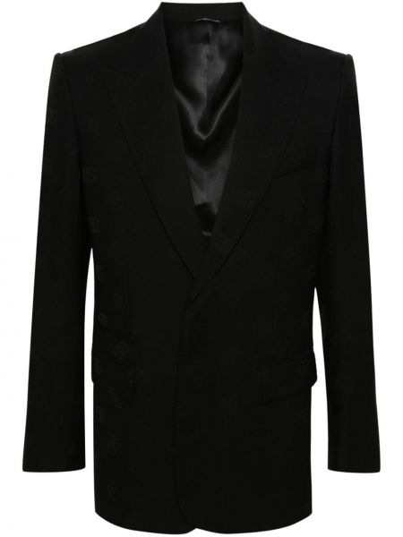 Jacquard woll blazer Dolce & Gabbana schwarz