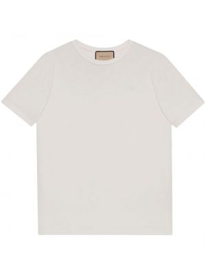 T-shirt mit stickerei Gucci weiß