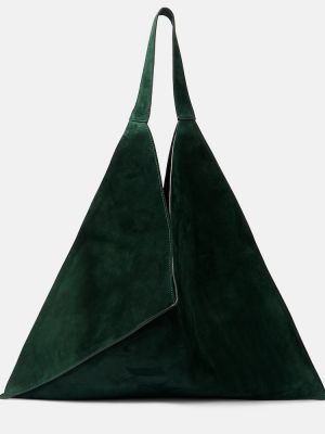 Shopper torbica od brušene kože Khaite zelena