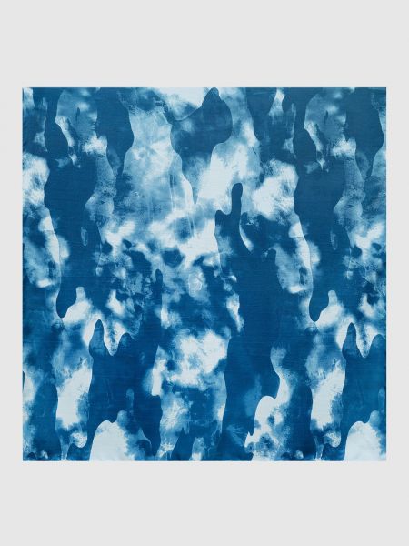Шелковый платок с абстрактным узором Jan Jan Van Essche синий