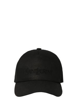 Cappello con visiera di cotone Saint Laurent nero