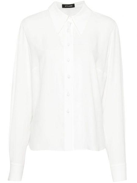 Oversize риза от креп Styland бяло