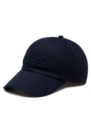 Kapa s šiltom z vezenjem Calvin Klein modra