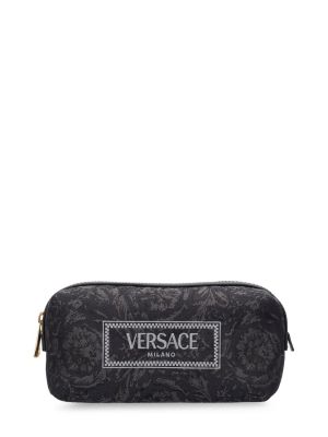 Жакардови чанта за козметика Versace черно