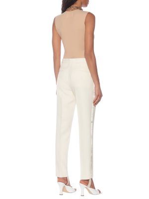 Μάλλινο παντελόνι με ίσιο πόδι με ψηλή μέση Wardrobe.nyc λευκό